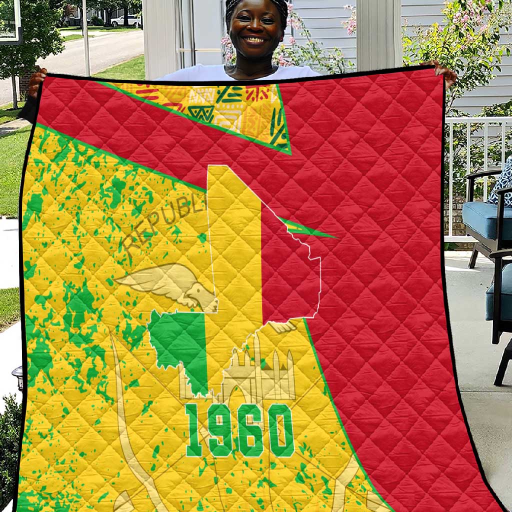 Mali in My Heart Quilt Map with National Flag Colors