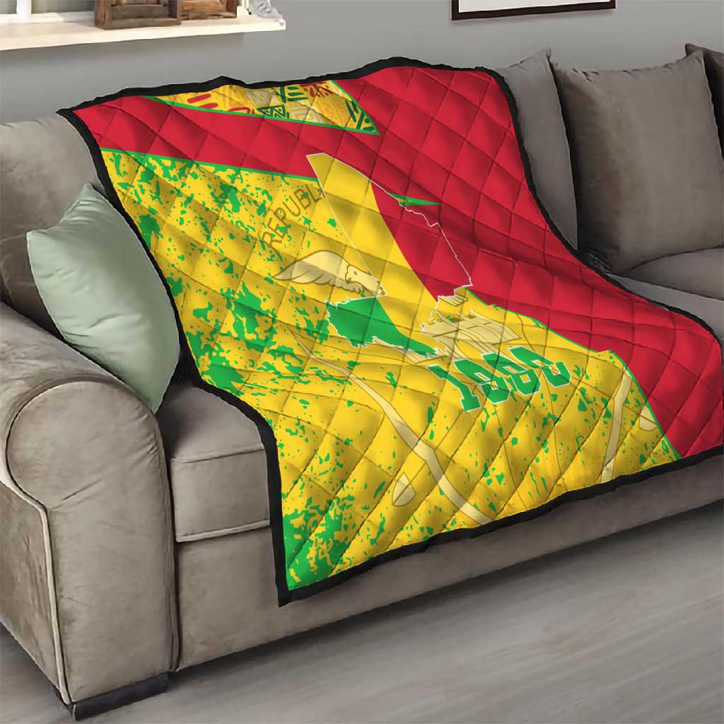Mali in My Heart Quilt Map with National Flag Colors