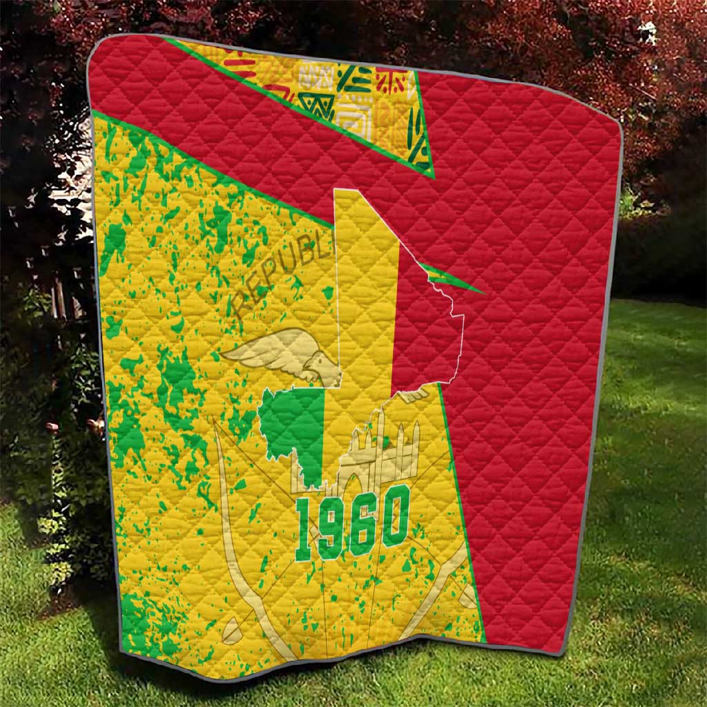 Mali in My Heart Quilt Map with National Flag Colors