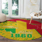Mali in My Heart Round Carpet Map with National Flag Colors