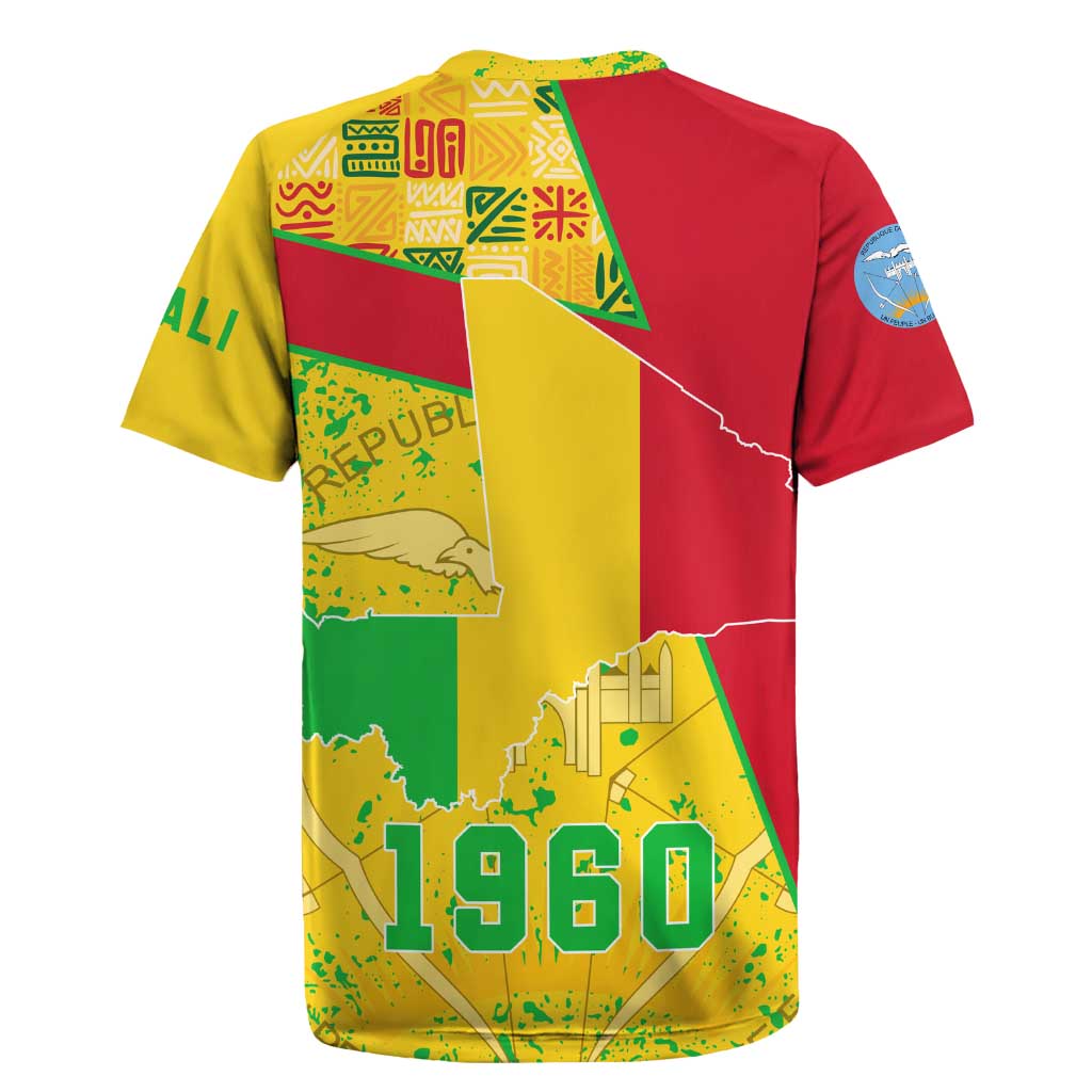 Mali in My Heart Rugby Jersey Map with National Flag Colors