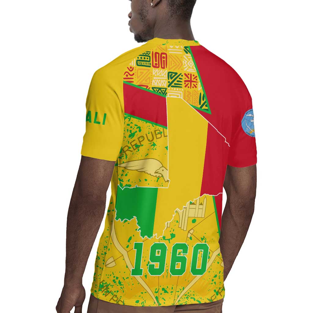 Mali in My Heart Rugby Jersey Map with National Flag Colors