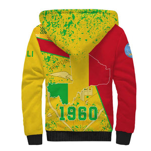Mali in My Heart Sherpa Hoodie Map with National Flag Colors
