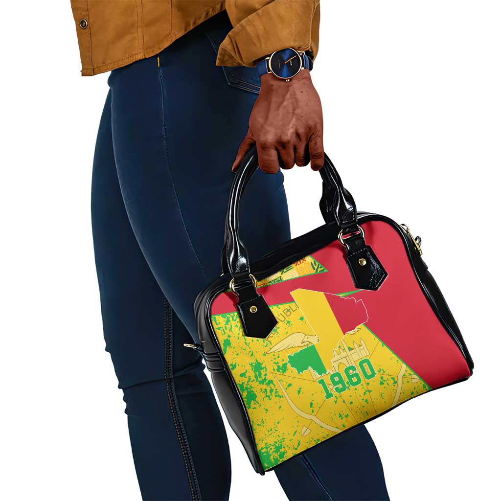 Mali in My Heart Shoulder Handbag Map with National Flag Colors