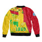 Mali in My Heart Sleeve Zip Bomber Jacket Map with National Flag Colors