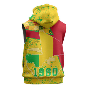 Mali in My Heart Sleeveless Hoodie Map with National Flag Colors - African Pride