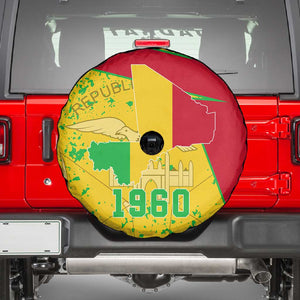 Mali in My Heart Spare Tire Cover Map with National Flag Colors