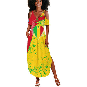 Mali in My Heart Summer Maxi Dress Map with National Flag Colors