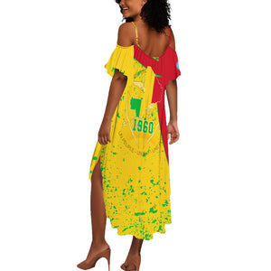 Mali in My Heart Summer Maxi Dress Map with National Flag Colors