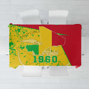 Mali in My Heart Tablecloth Map with National Flag Colors