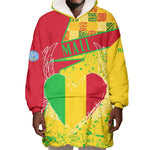 Mali in My Heart Wearable Blanket Hoodie Map with National Flag Colors