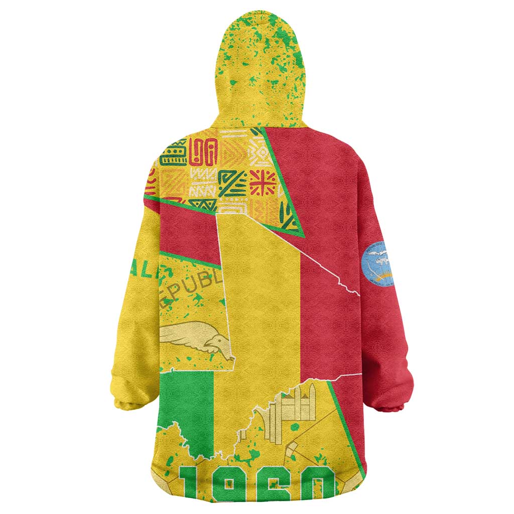 Mali in My Heart Wearable Blanket Hoodie Map with National Flag Colors