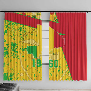 Mali in My Heart Window Curtain Map with National Flag Colors