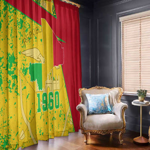 Mali in My Heart Window Curtain Map with National Flag Colors
