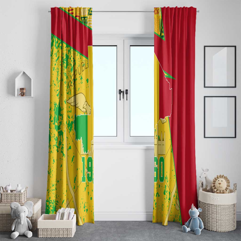Mali in My Heart Window Curtain Map with National Flag Colors