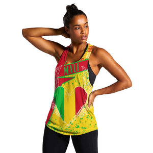 Mali in My Heart Women Racerback Tank Map with National Flag Colors