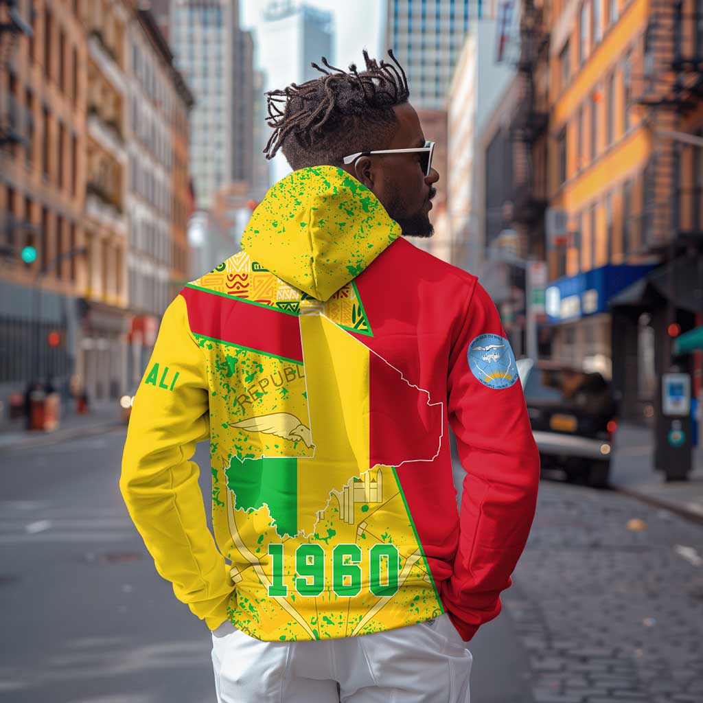 Mali in My Heart Zip Hoodie Map with National Flag Colors