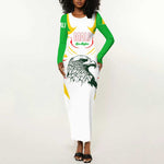 Mali Les Aigles Football Long Sleeve Bodycon Dress Eagles Sporty Style TS04