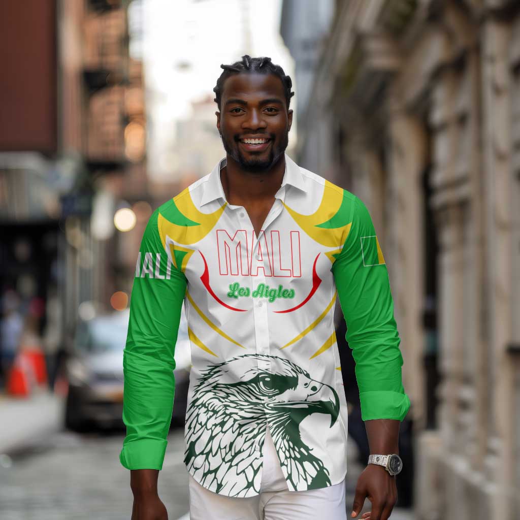 Mali Les Aigles Football Long Sleeve Button Shirt Eagles Sporty Style