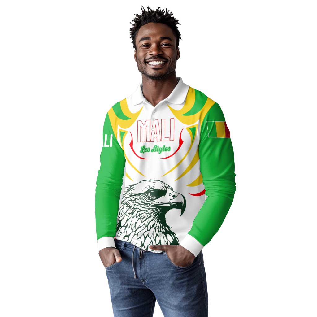 Mali Les Aigles Football Long Sleeve Polo Shirt Eagles Sporty Style