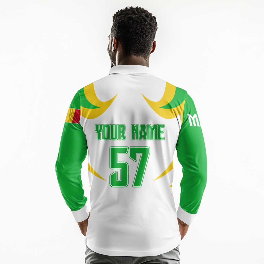 Mali Les Aigles Football Long Sleeve Polo Shirt Eagles Sporty Style