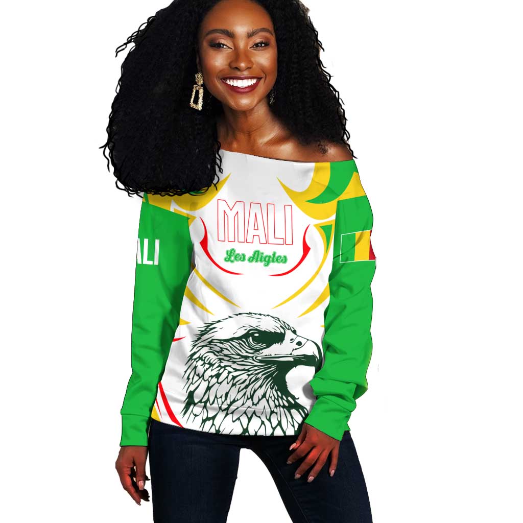 Mali Les Aigles Football Off Shoulder Sweater Eagles Sporty Style