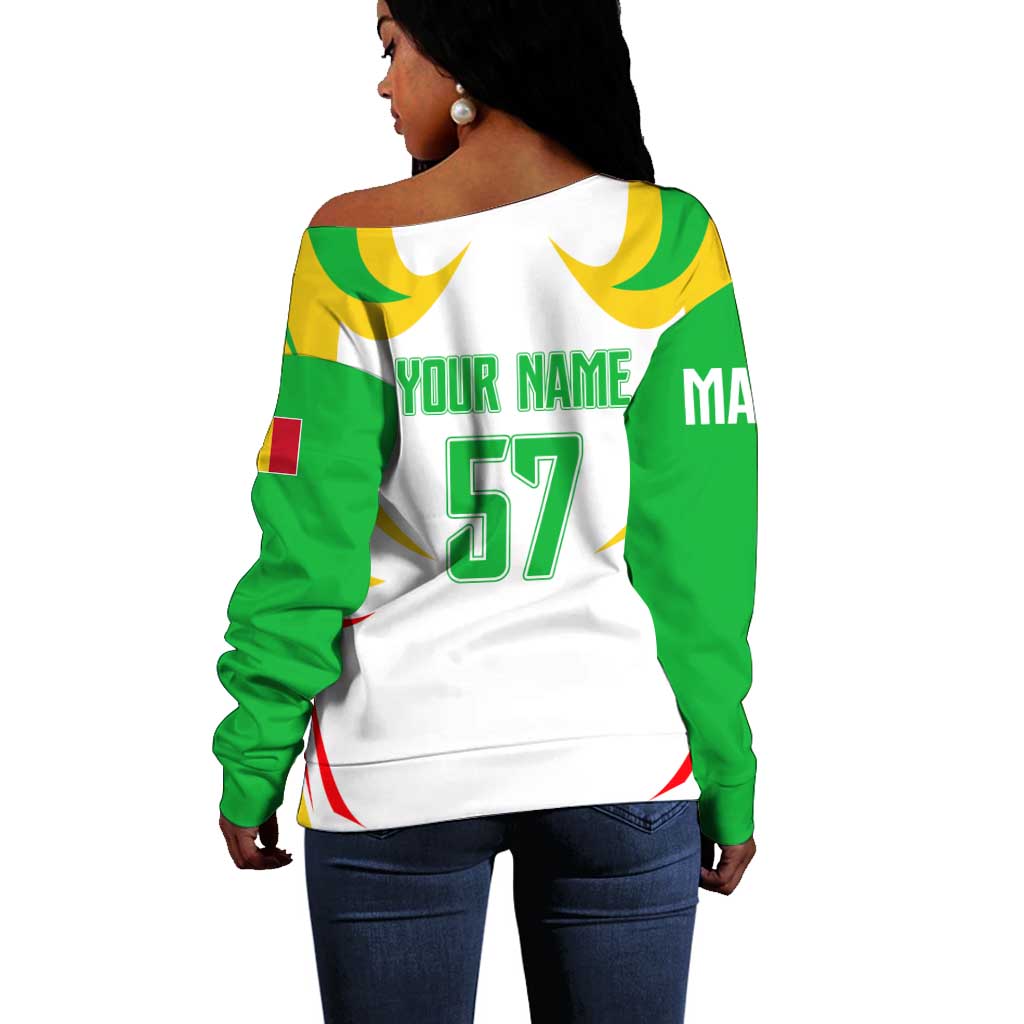 Mali Les Aigles Football Off Shoulder Sweater Eagles Sporty Style