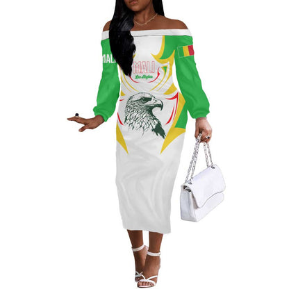 Mali Les Aigles Football Off The Shoulder Long Sleeve Dress Eagles Sporty Style