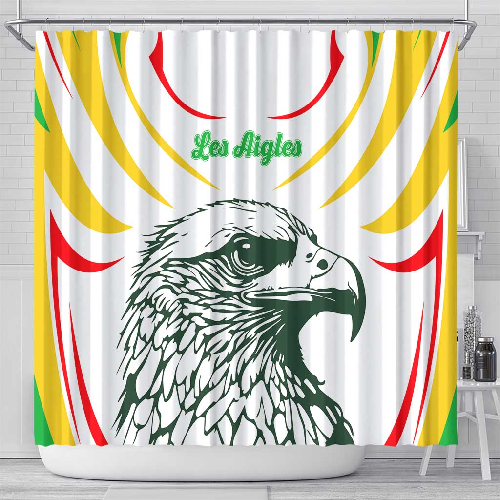 Mali Les Aigles Football Shower Curtain Eagles Sporty Style