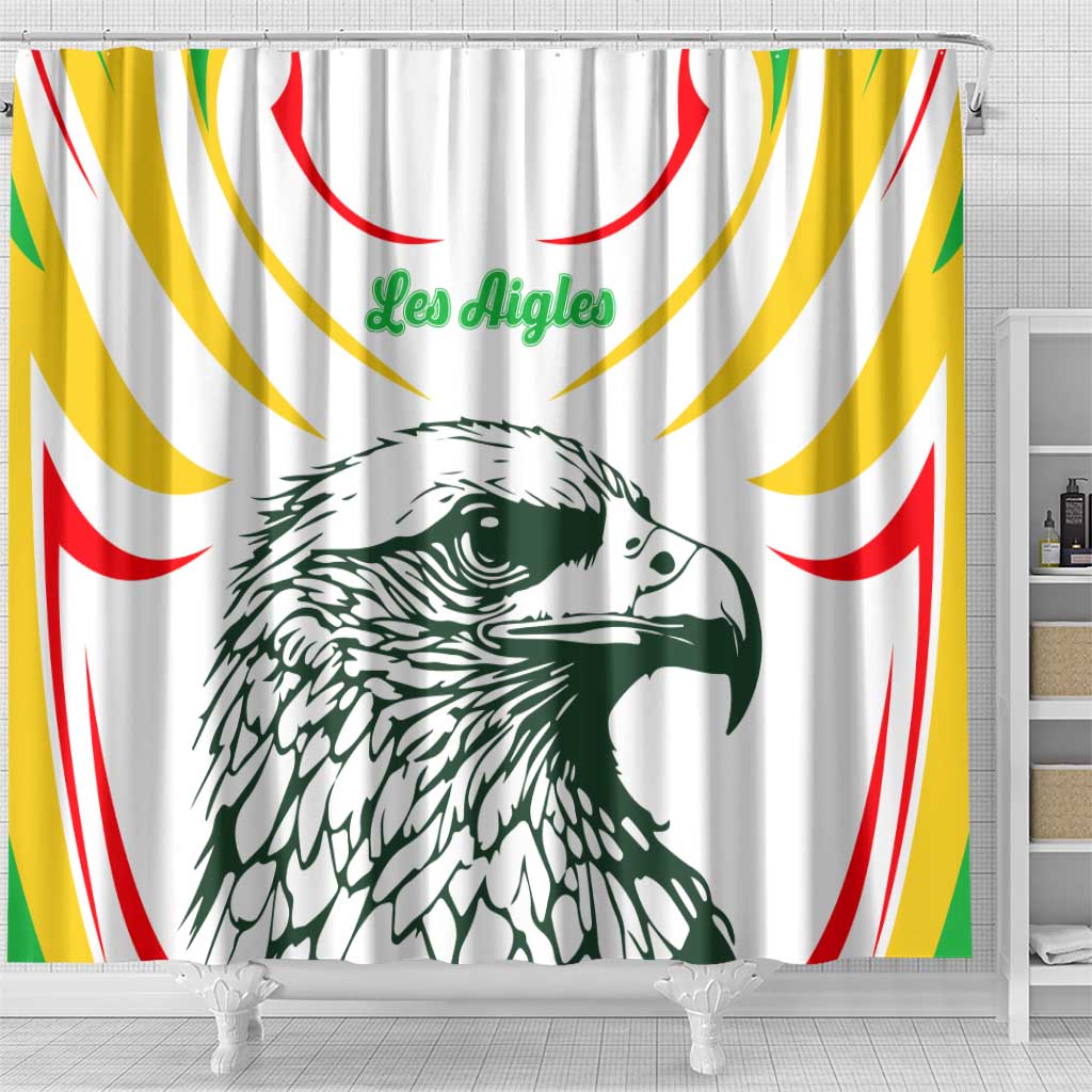 Mali Les Aigles Football Shower Curtain Eagles Sporty Style