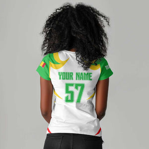 Mali Les Aigles Football Women V-Neck T-Shirt Eagles Sporty Style