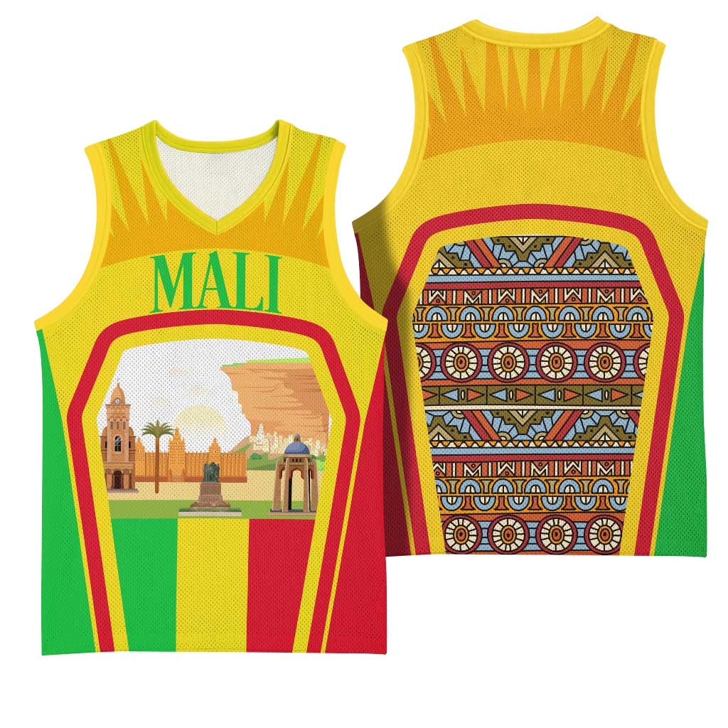 I Love Mali Basketball Jersey Famous Tourist Destinations - African Pride