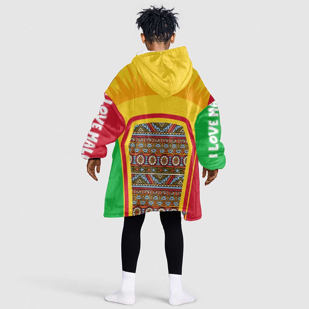 I Love Mali Kid Wearable Blanket Hoodie Famous Tourist Destinations