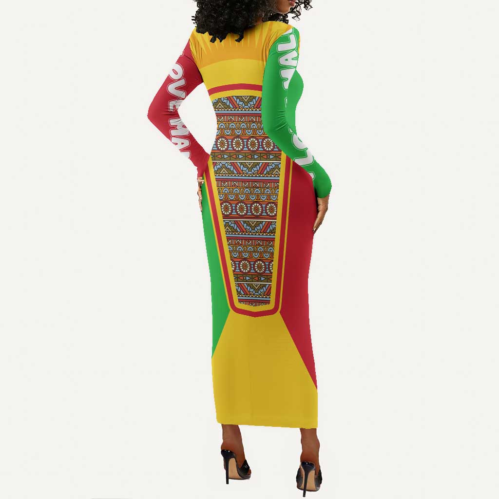 I Love Mali Long Sleeve Bodycon Dress Famous Tourist Destinations TS04