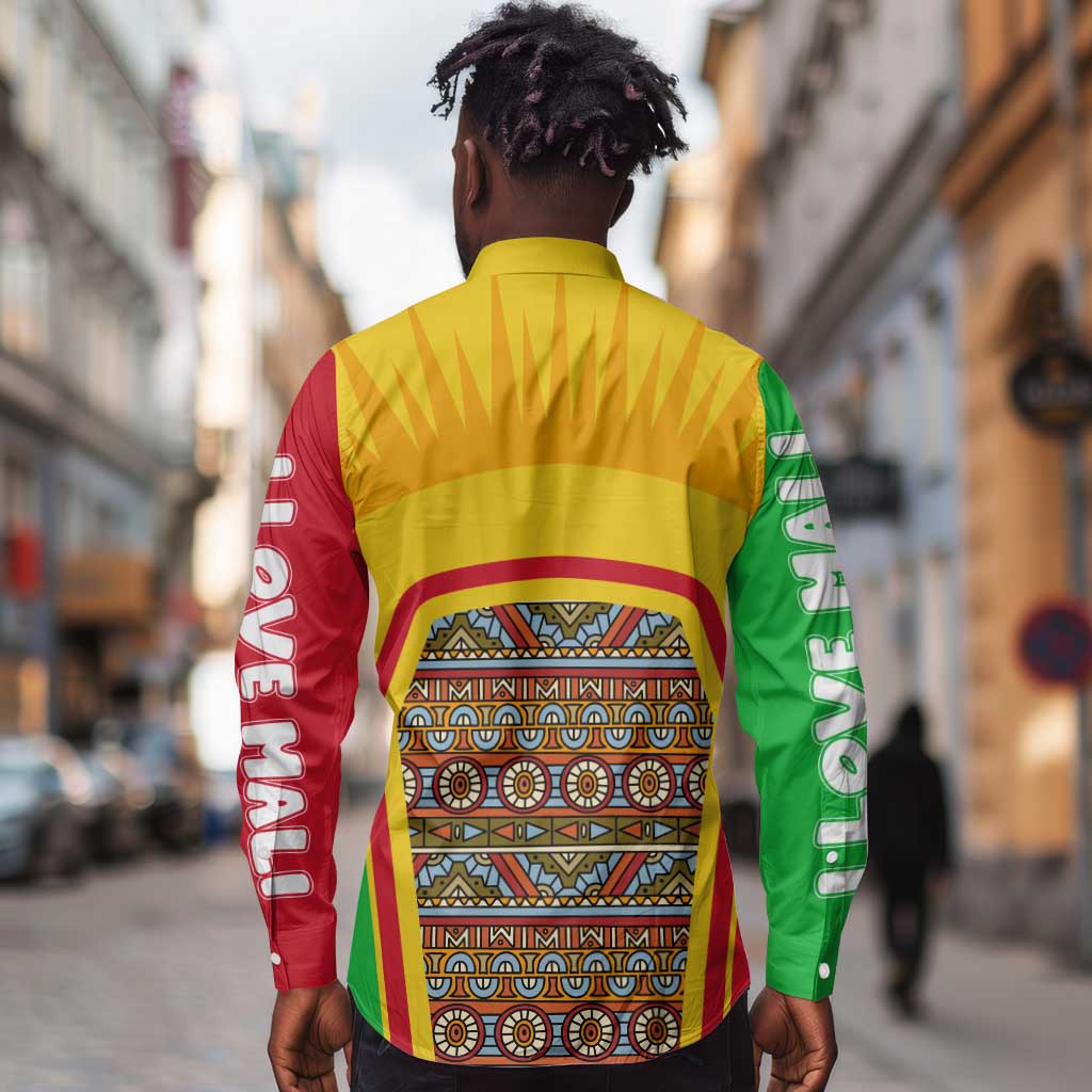 I Love Mali Long Sleeve Button Shirt Famous Tourist Destinations