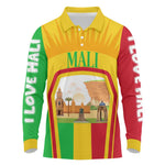 I Love Mali Long Sleeve Polo Shirt Famous Tourist Destinations