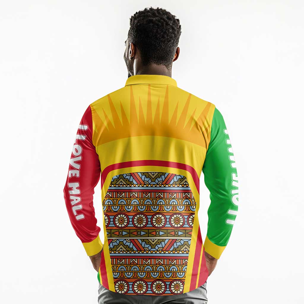 I Love Mali Long Sleeve Polo Shirt Famous Tourist Destinations