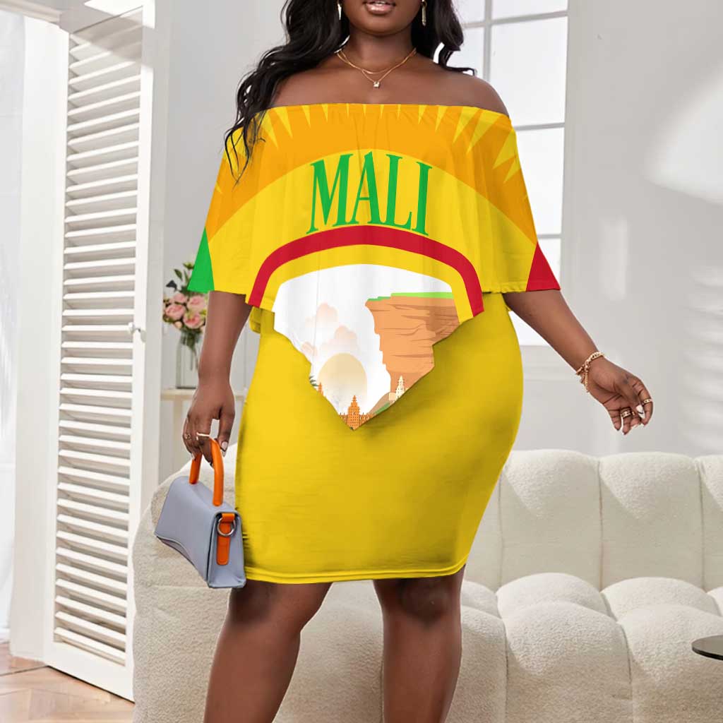 I Love Mali Off Shoulder Short Dress Famous Tourist Destinations