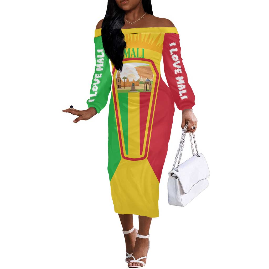 I Love Mali Off The Shoulder Long Sleeve Dress Famous Tourist Destinations