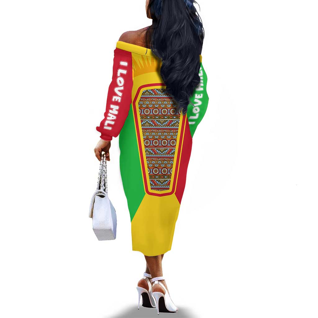I Love Mali Off The Shoulder Long Sleeve Dress Famous Tourist Destinations