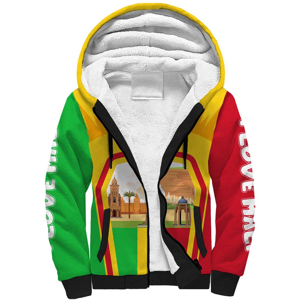 I Love Mali Sherpa Hoodie Famous Tourist Destinations