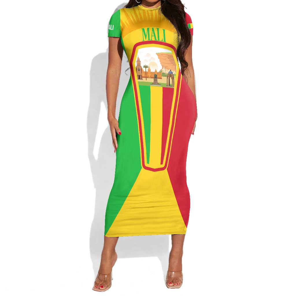 I Love Mali Short Sleeve Bodycon Dress Famous Tourist Destinations TS04