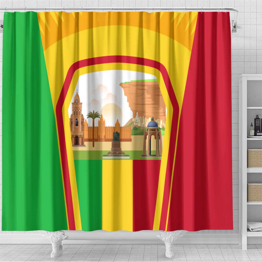 I Love Mali Shower Curtain Famous Tourist Destinations