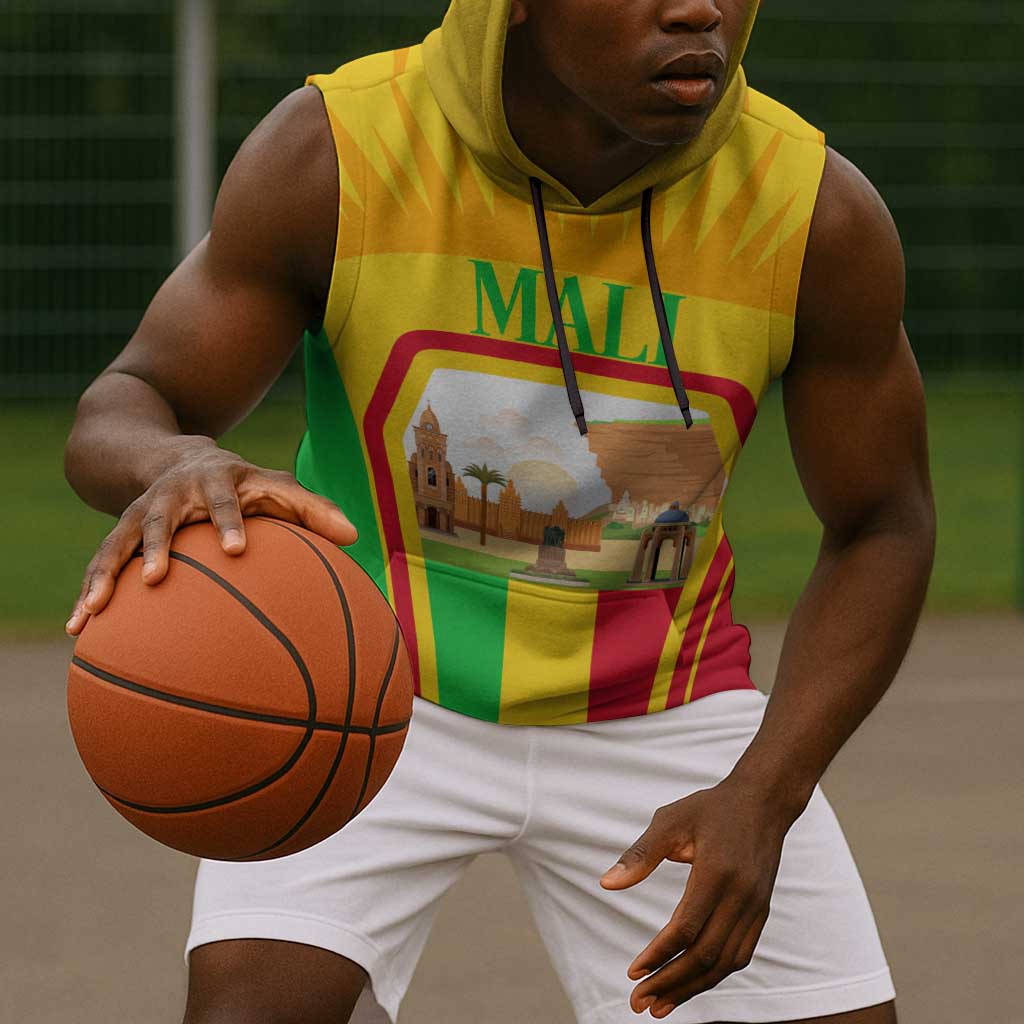 I Love Mali Sleeveless Hoodie Famous Tourist Destinations - African Pride