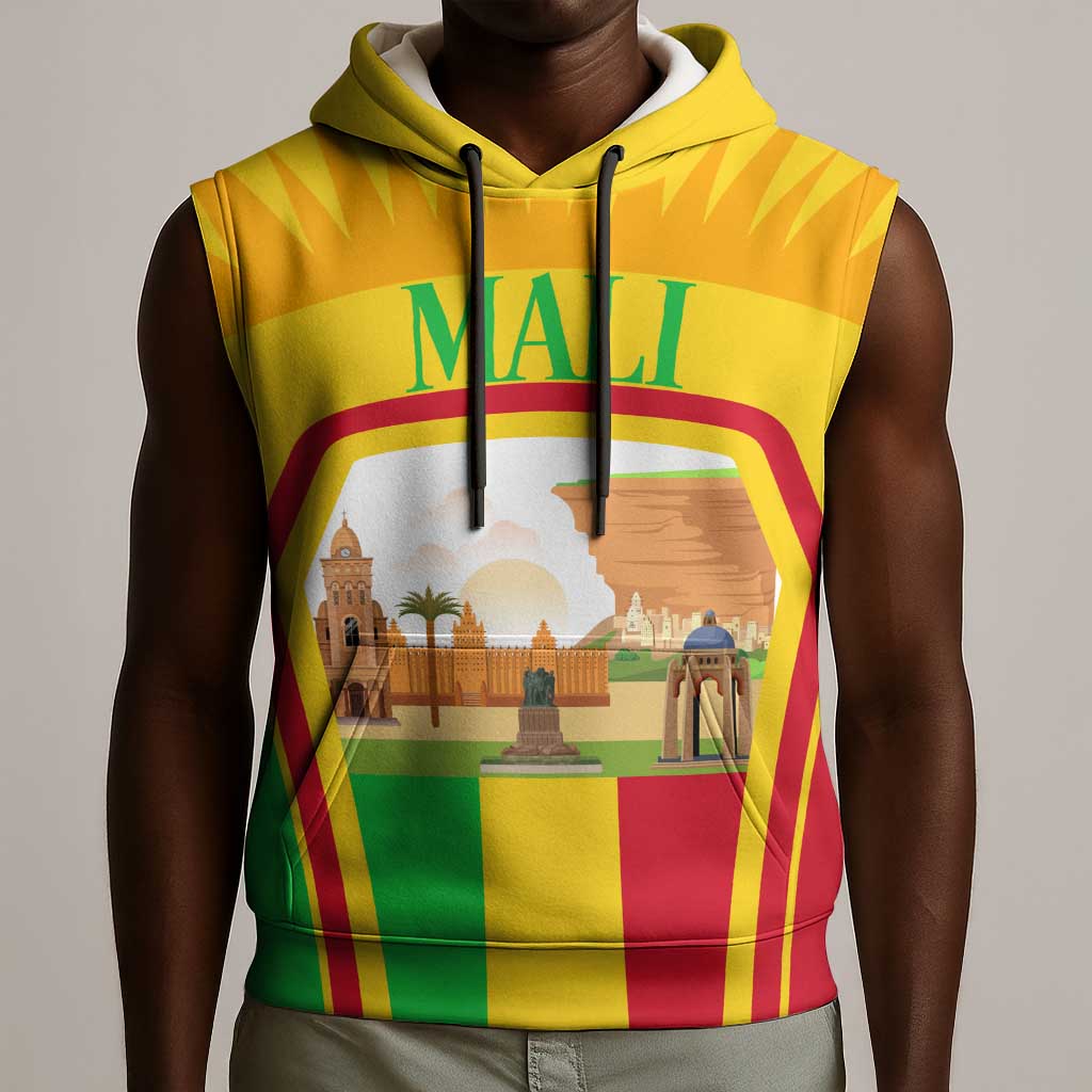 I Love Mali Sleeveless Hoodie Famous Tourist Destinations - African Pride