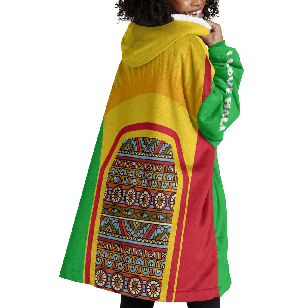 I Love Mali Wearable Blanket Hoodie Famous Tourist Destinations