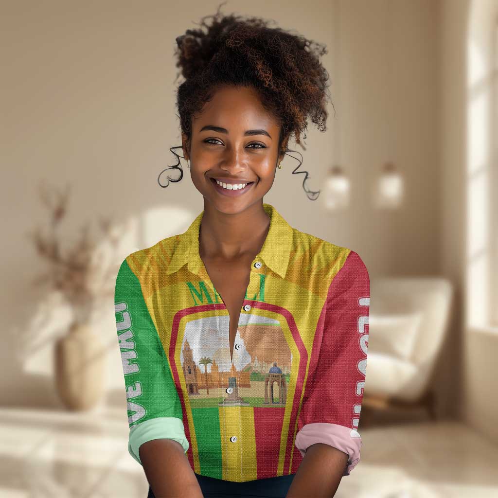 I Love Mali Women Casual Shirt Famous Tourist Destinations