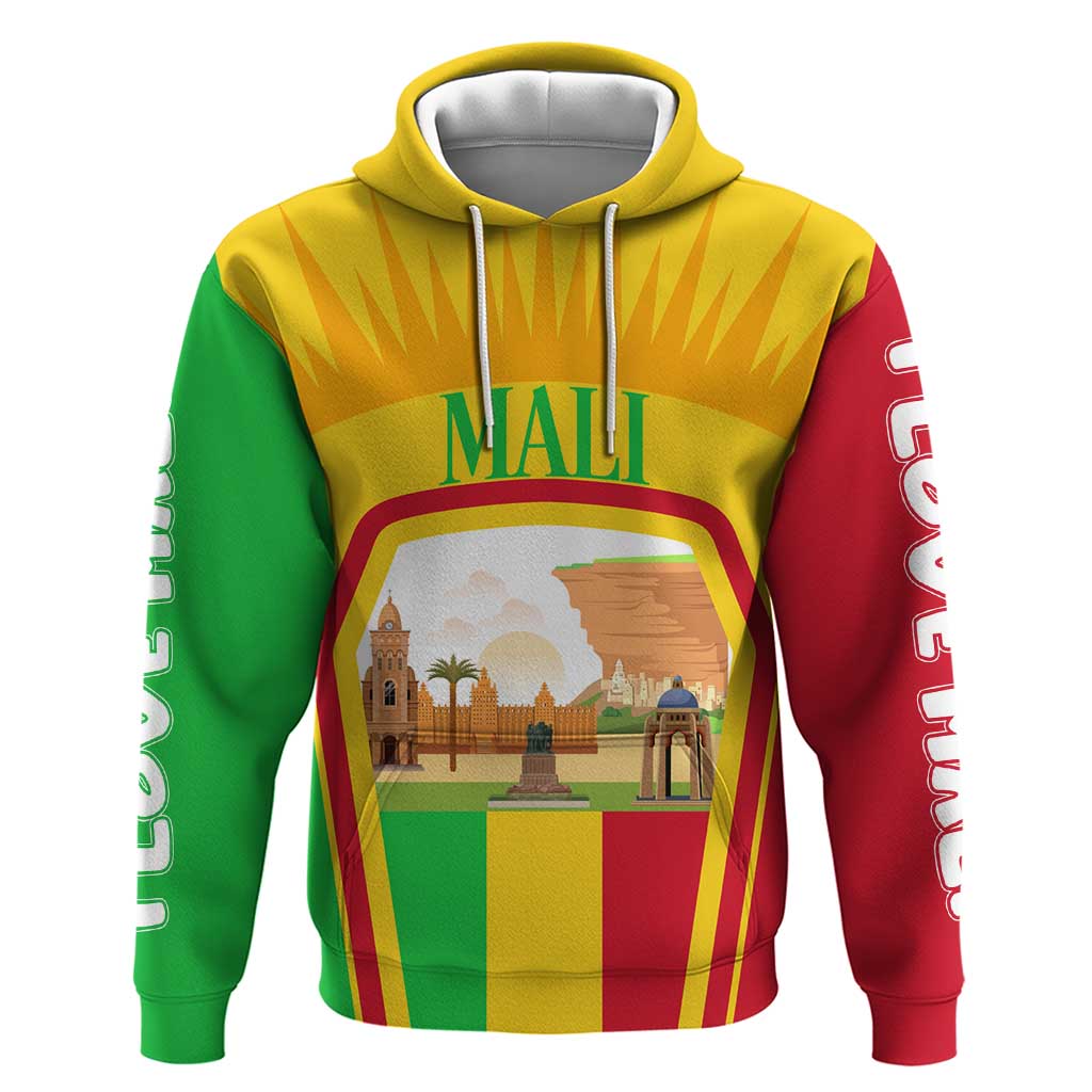 I Love Mali Zip Hoodie Famous Tourist Destinations