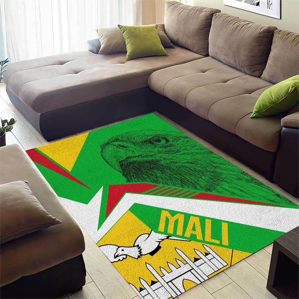 Mali Vulture Eagles Area Rug African Pattern Flag Color