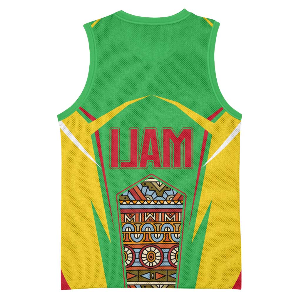 Mali Vulture Eagles Basketball Jersey African Pattern Flag Color - African Pride
